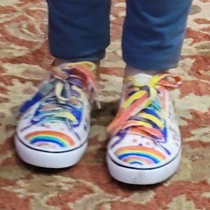 Amelia's custom made tennis shoes made in YOUR theme and favorite colors.